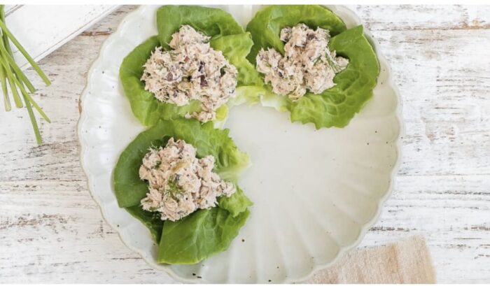 Summer recipes: olive & tuna salad lettuce wraps