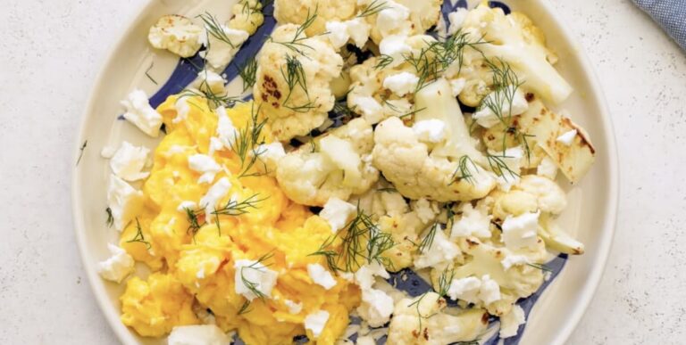 Summer recipes: scrambled eggs with cauliflower & feta
