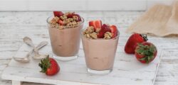 Summer recipes: strawberry chocolate protein yoghurt parfait