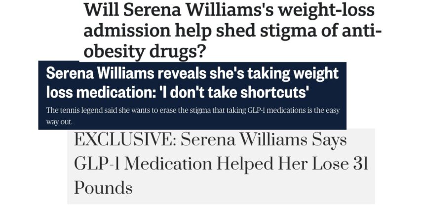 Tennis champion Serena Williams is the latest celebrity to use weight loss drugs